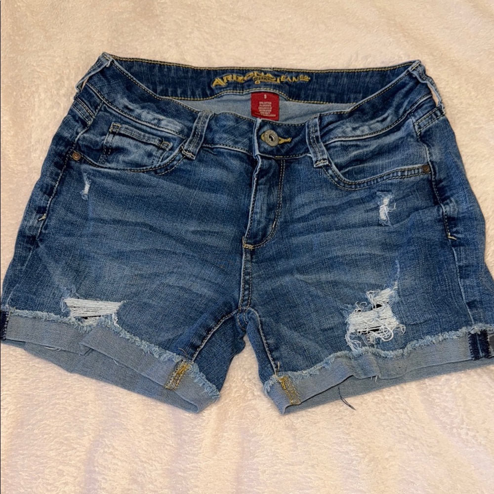 Arizona Blue Jean Shorts with Distressed Cuffs